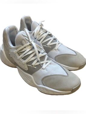 Adidas James Harden Vol 4 White Gray Basketball Shoes Mens Size 14 EF9653